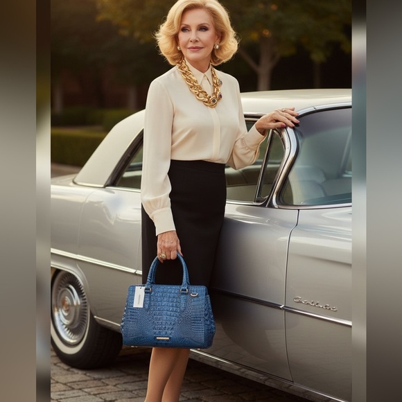 Brahmin Finley Bermuda Ombre Leather Satchel NWT - Picture 2 of 11